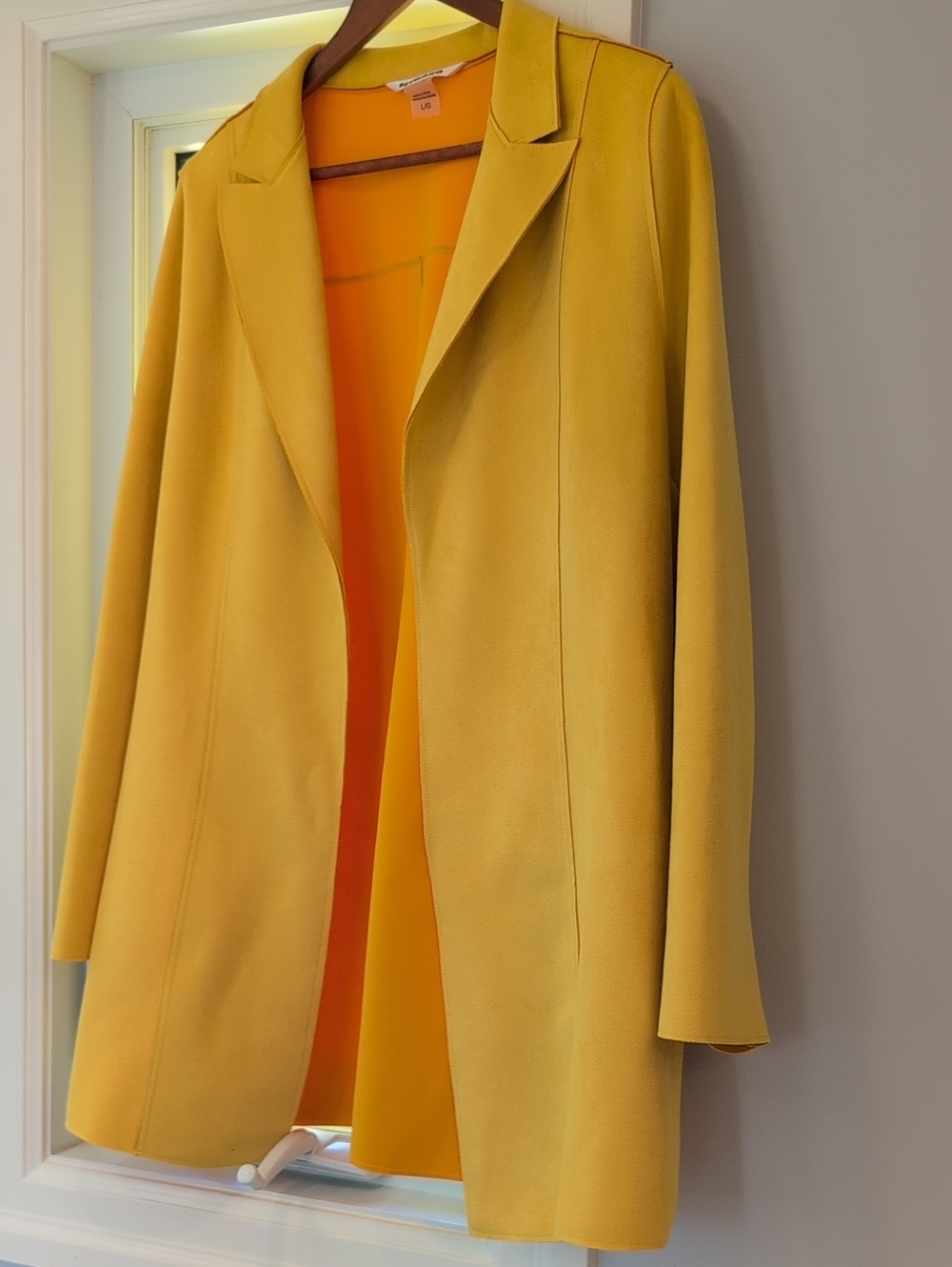 Peter Nygard Mustard Yellow Open-Front Blazer Coat